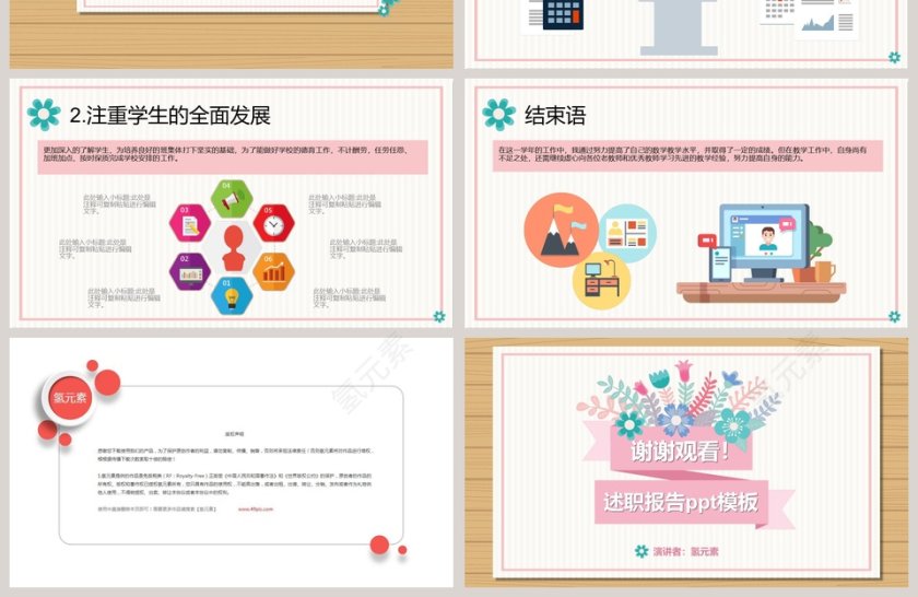 教师个人述职报告PPT第4张