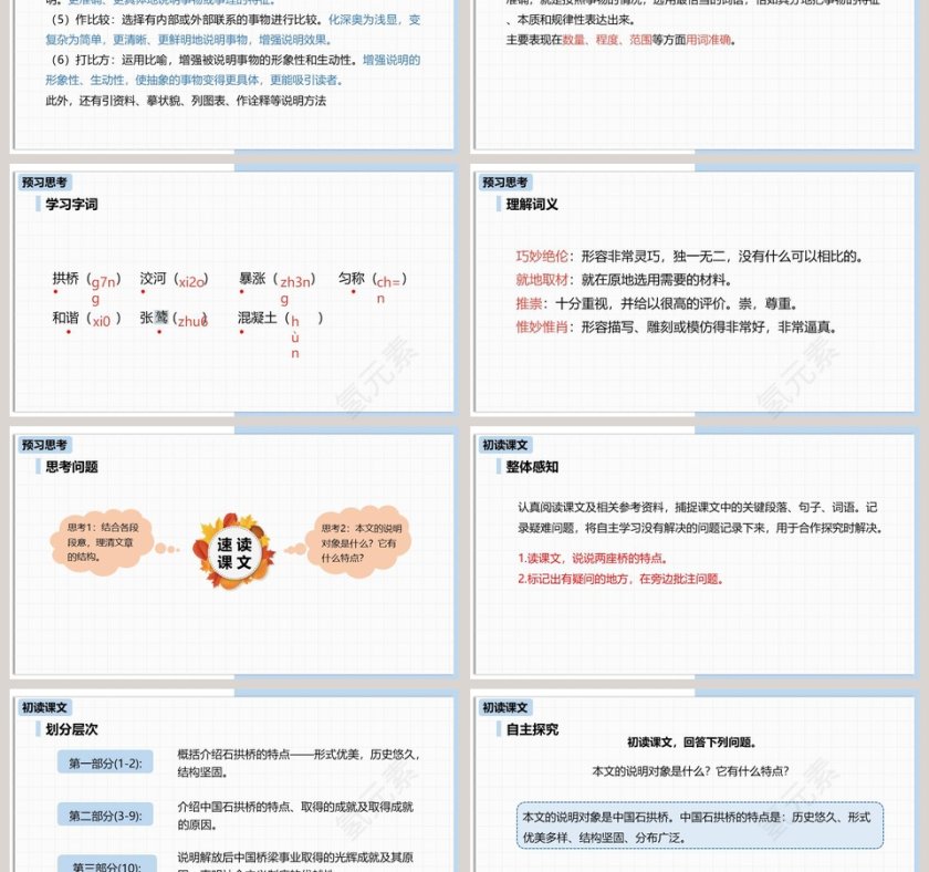 部编版语文八年级上册中国石拱桥教学课件PPT模板第3张