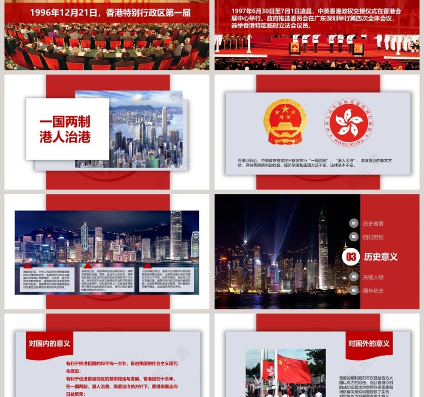 香港回归20周年ppt第3张