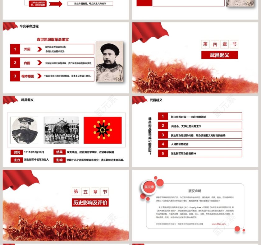 红色辛亥革命纪念孙中山教师通用说课ppt模板第4张