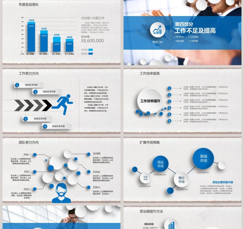 框架完整年终总结暨新年计划PPT模板第5张