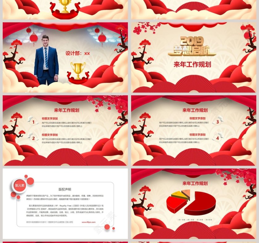 红色喜庆公司年终总结大会PPT第4张