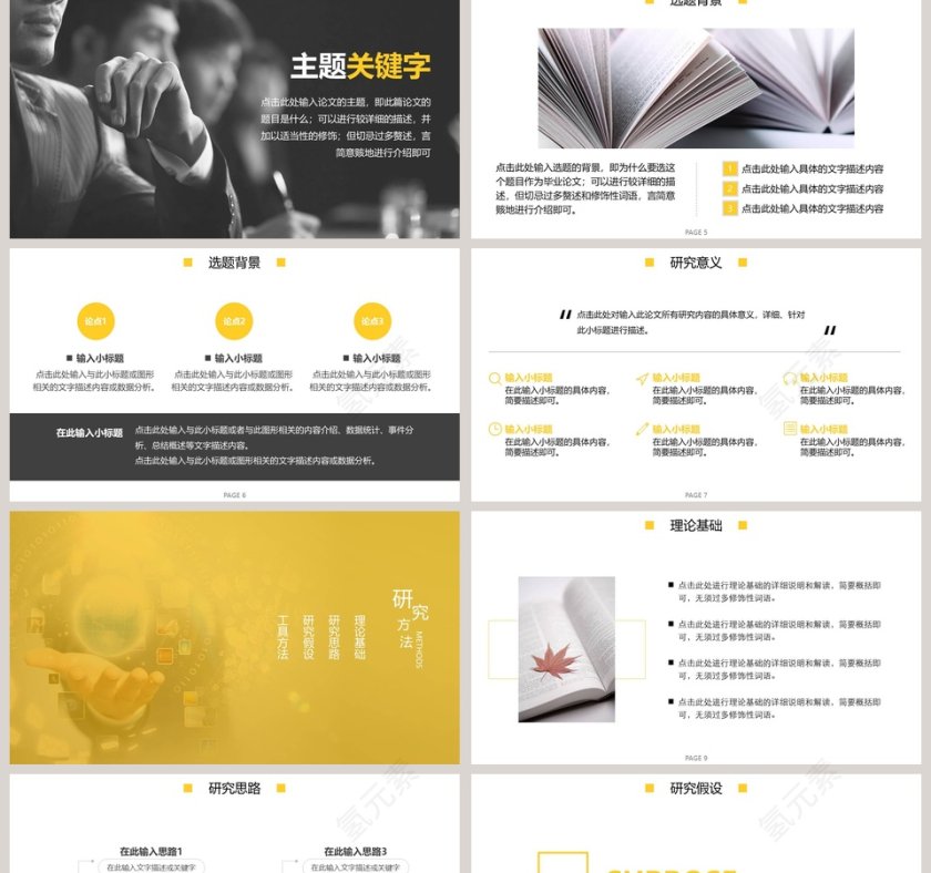 黄色简约市场营销PPT模板第2张