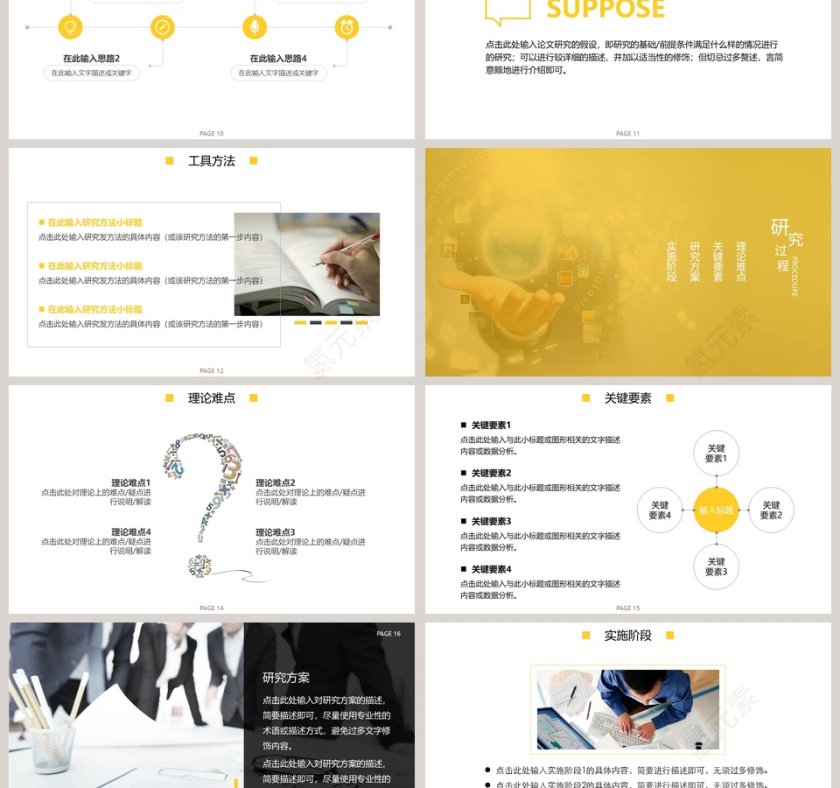 黄色简约市场营销PPT模板第3张