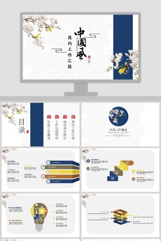 中国风工作总结ppt模板商业计划