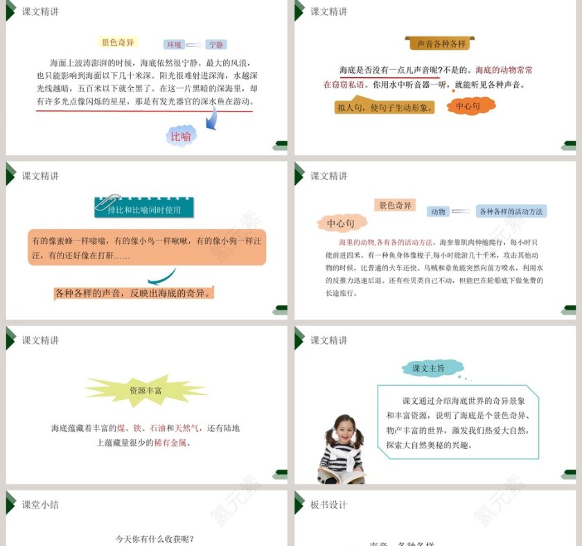 部编版三年级语文下册海底世界语文课件PPT第5张