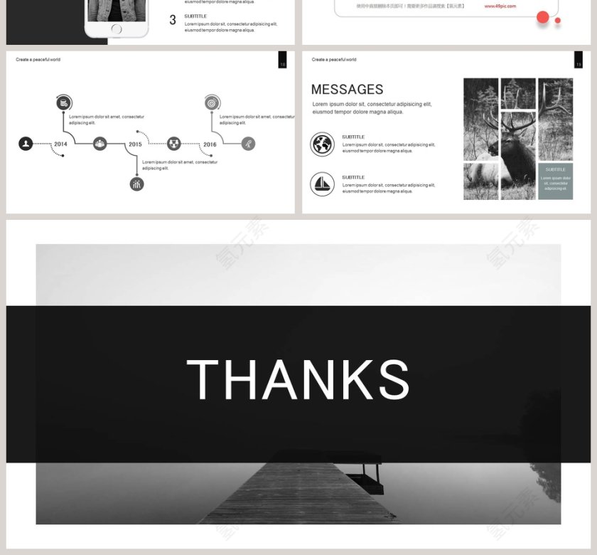 欧美极简PPT创意欧美杂志风创业书PPT模板 第4张