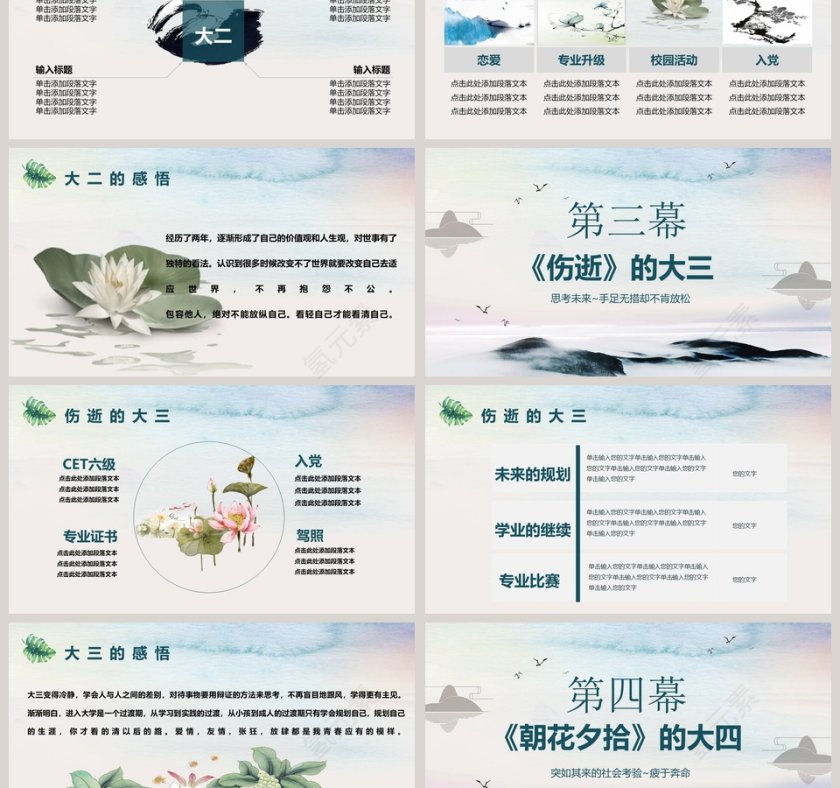 中国风我的大学德育答辩PPT模板第3张