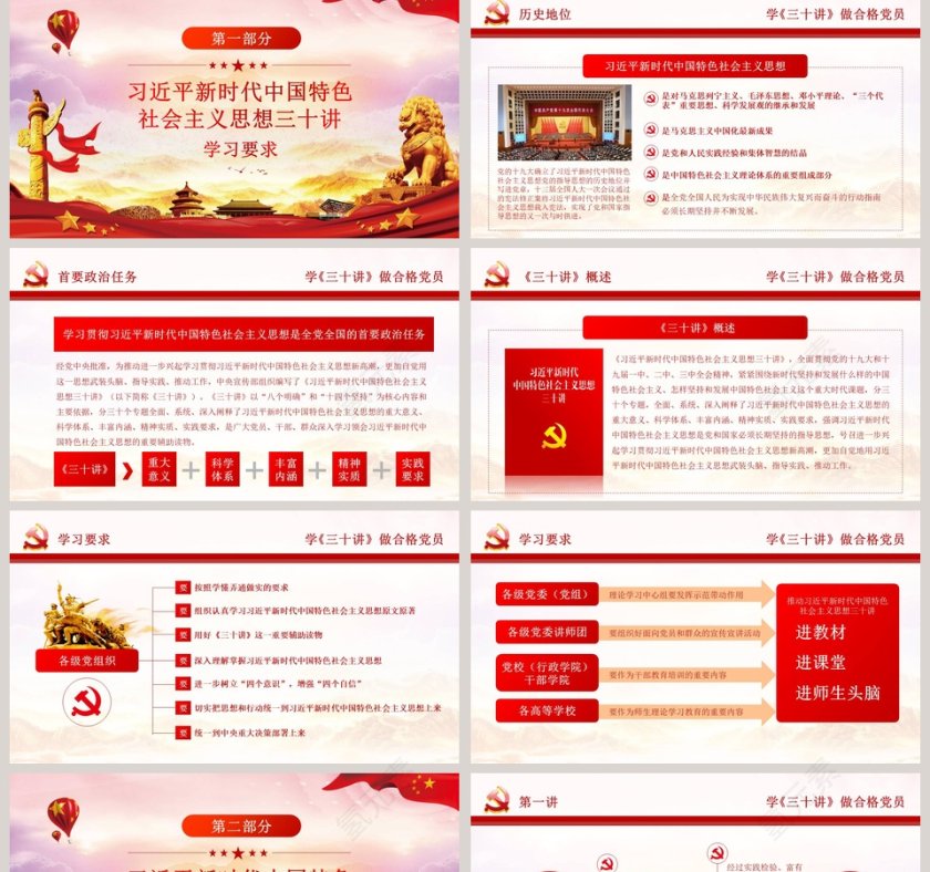 大气习近平新时代中国特色社会主义思想三十讲学习解读党课党建ppt第2张