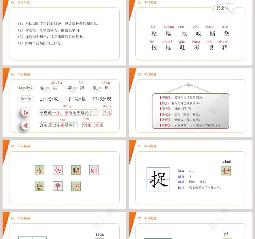 一年级下册语文小壁虎借尾巴教学课件PPT模板第2张