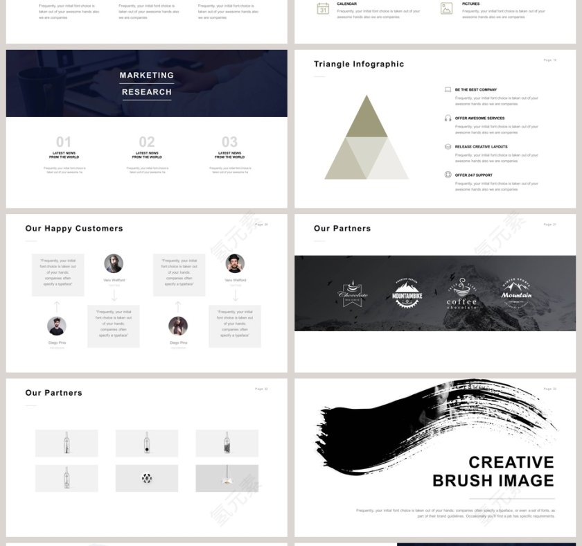 欧美极简PPT创意欧美杂志风创业书PPT模板 第4张