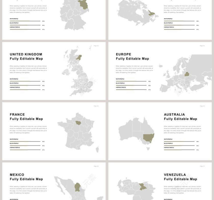欧美极简PPT创意欧美杂志风创业书PPT模板 第9张