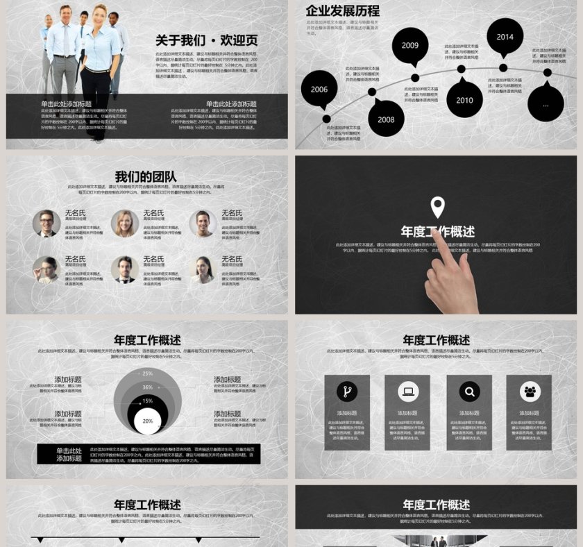 工作汇报年终总结PPT模板第2张
