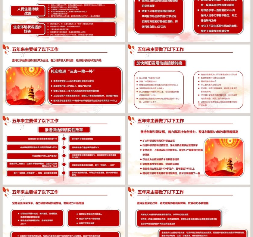 聚焦2019全国两会精确解读政府报告PPT模板第3张