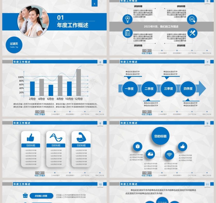 2018工作总结汇报新年计划PPT第2张