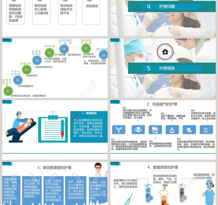 卡通背景简约风格护理查房PPT第3张