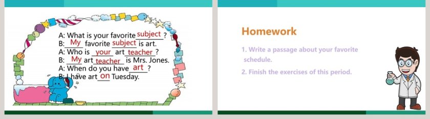简单卡通人物背景英语教学课件ppt第5张
