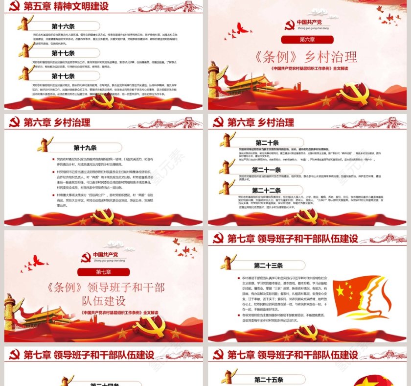 微党课农村基层党组织工作条例PPT模板第5张
