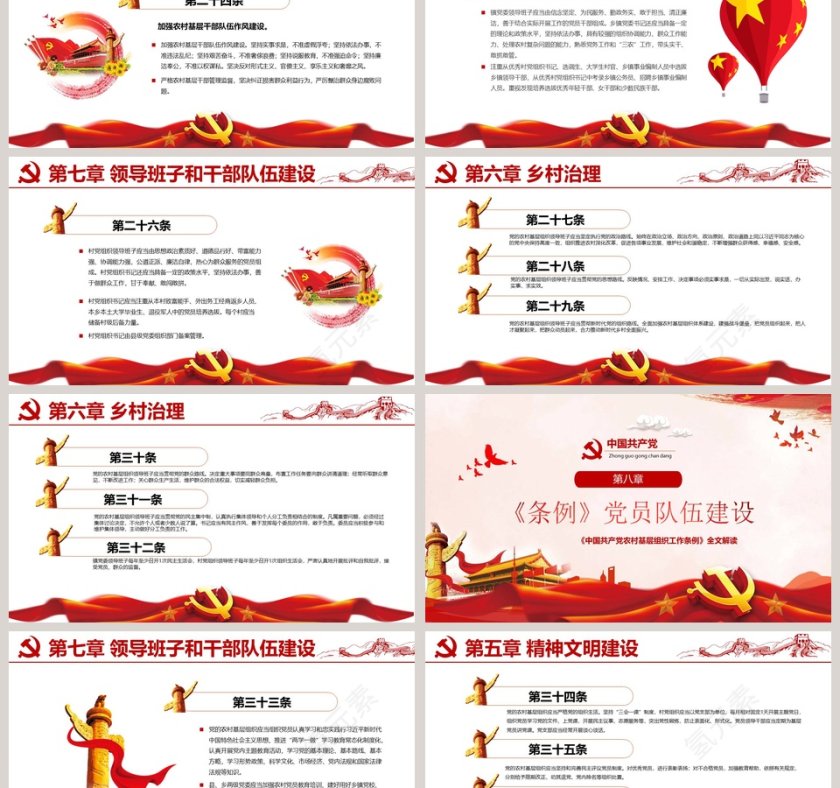 微党课农村基层党组织工作条例PPT模板第6张