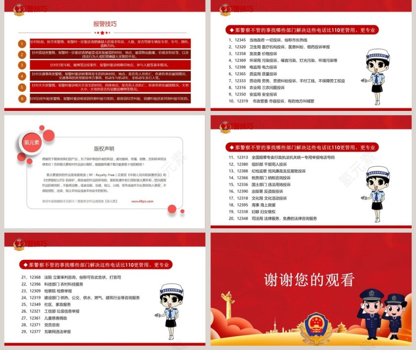 110你真的会用吗110宣传日实用宣传PPT模板第5张