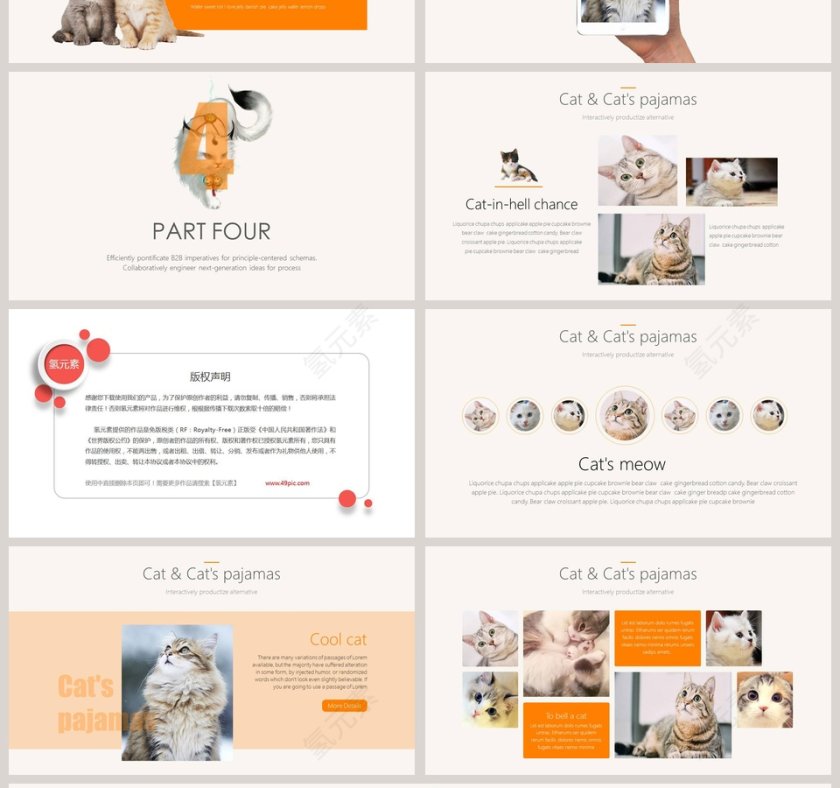 猫咪宠物可爱趣味模板ppt第4张