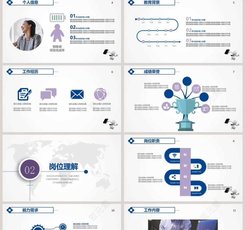 简约商务岗位竞聘PPT模板第2张