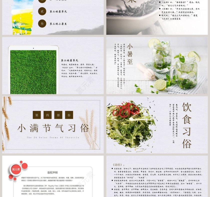 中国风工作总结汇报通用小满PPT第3张