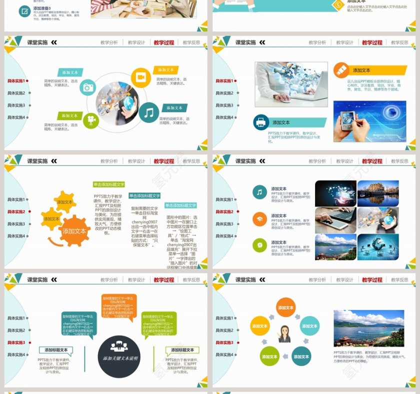 彩色简约清新信息化教学设计模板第4张