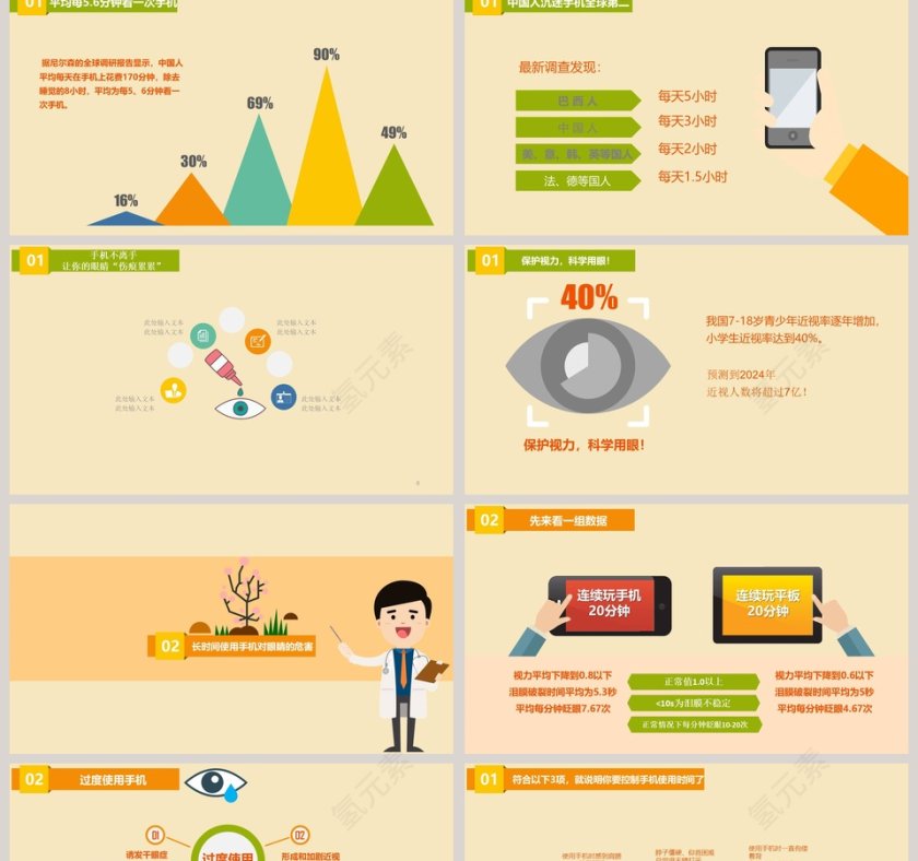 别让近视虚化了世界放下手机保护眼睛ppt第2张