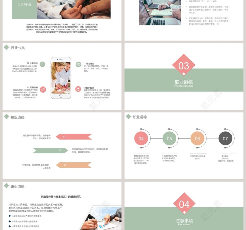 简约家政服务基本知识培训PPT模板第3张