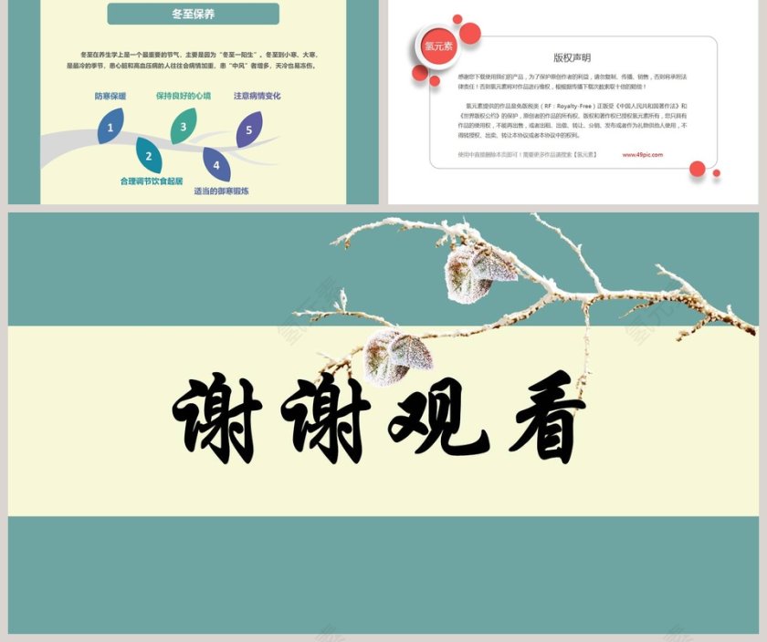简约冬季冬至PPT模板第5张