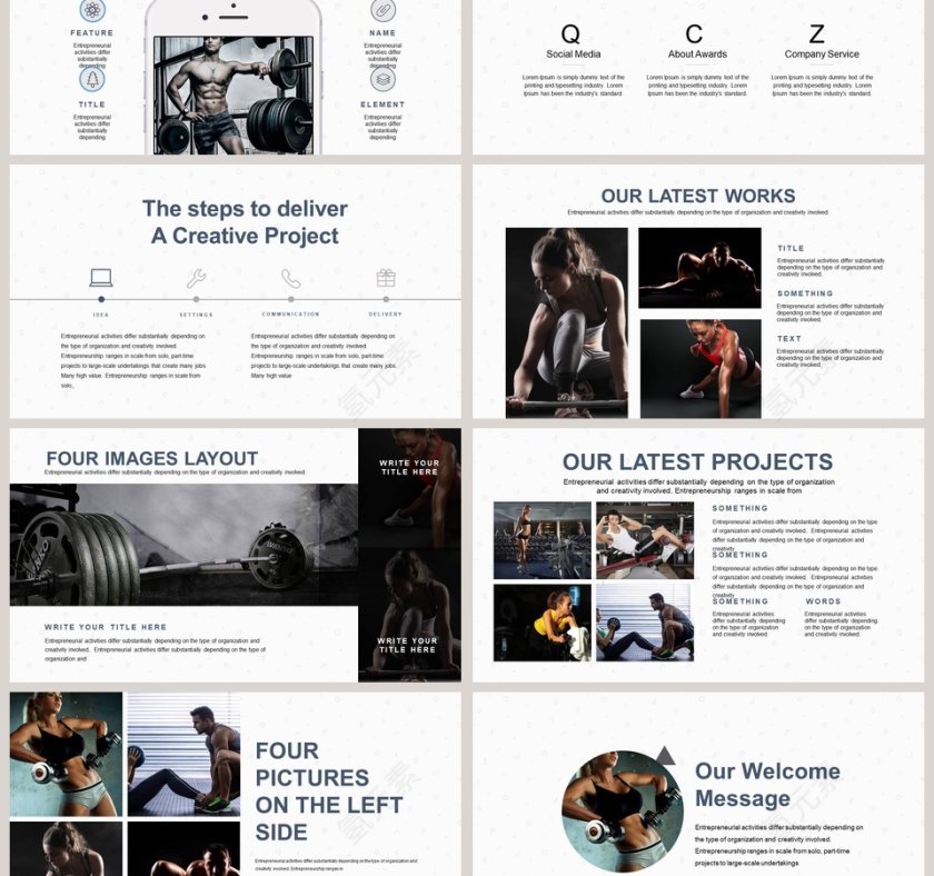 健身会所模板瑜伽运动健身PPT 第3张