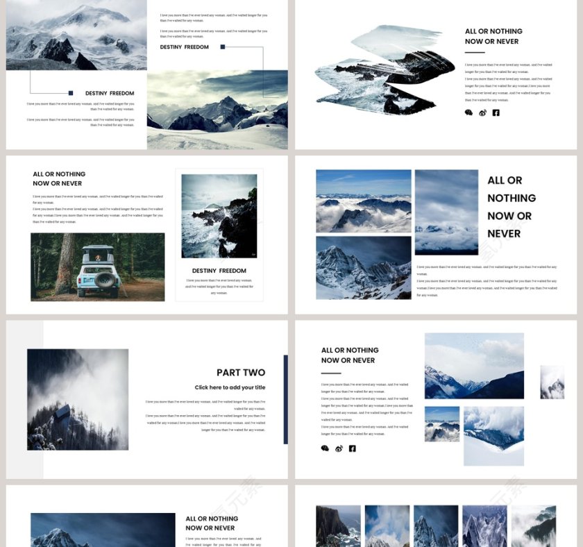 欧美杂志风通用模板冬季雪景第2张