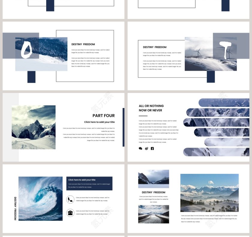 欧美杂志风通用模板冬季雪景第4张