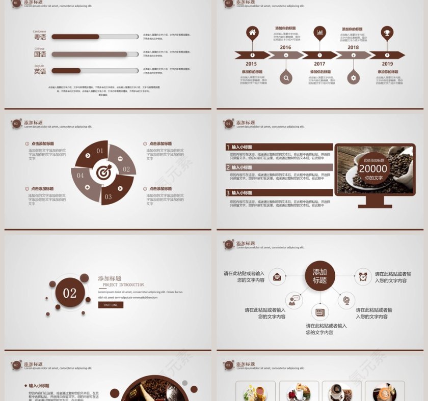 咖啡主题PPT模板第2张