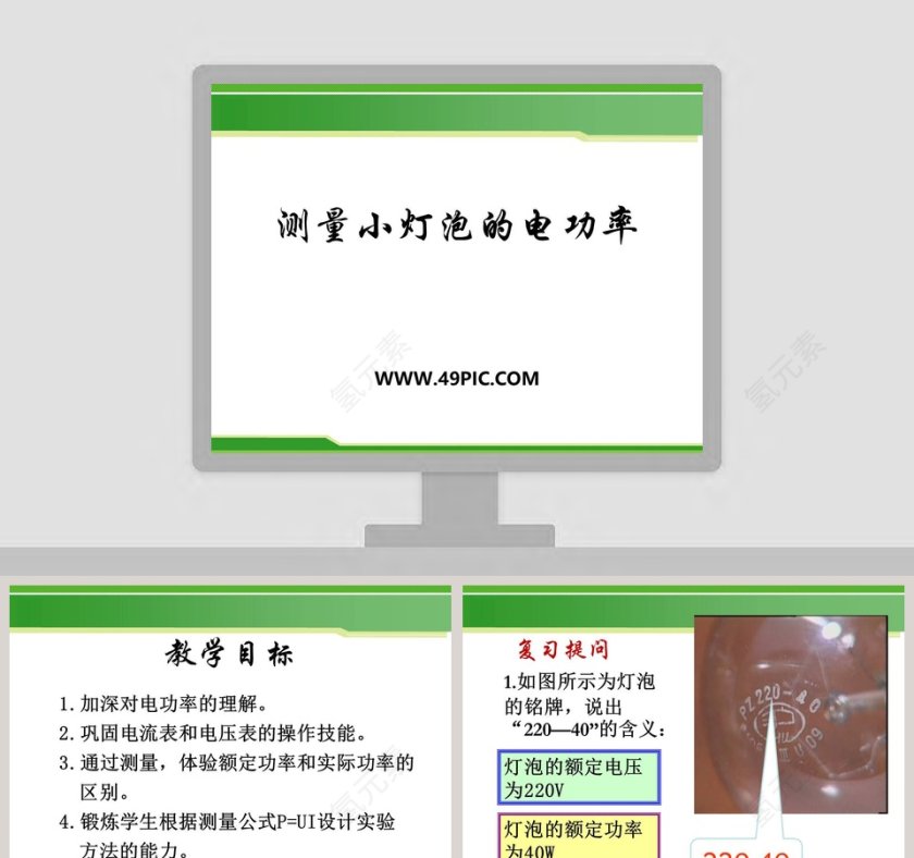 测量小灯泡的电功率教学ppt课件第1张