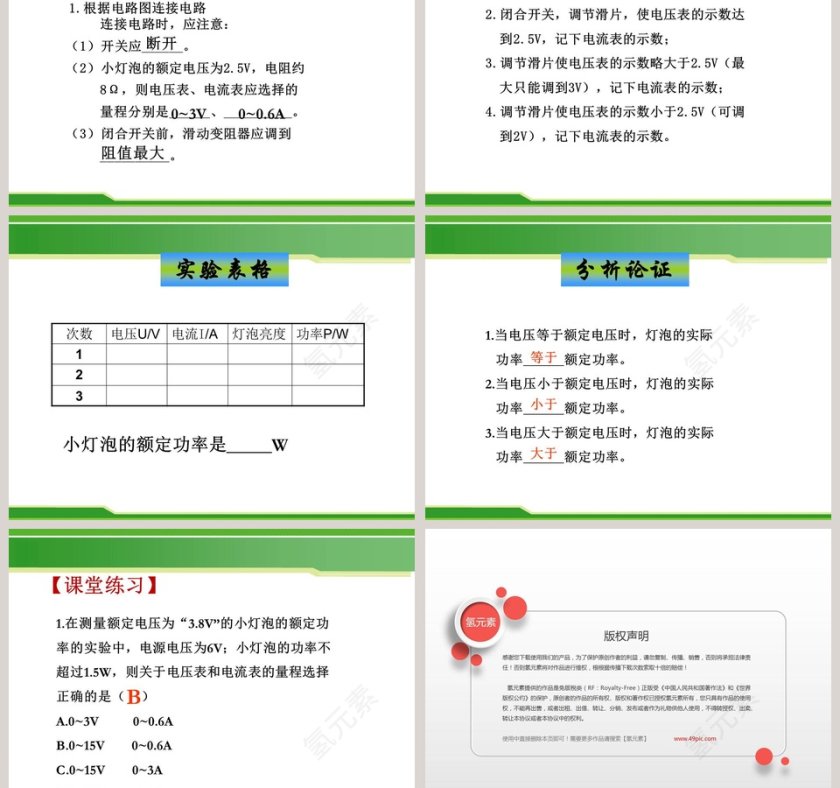 测量小灯泡的电功率教学ppt课件第3张