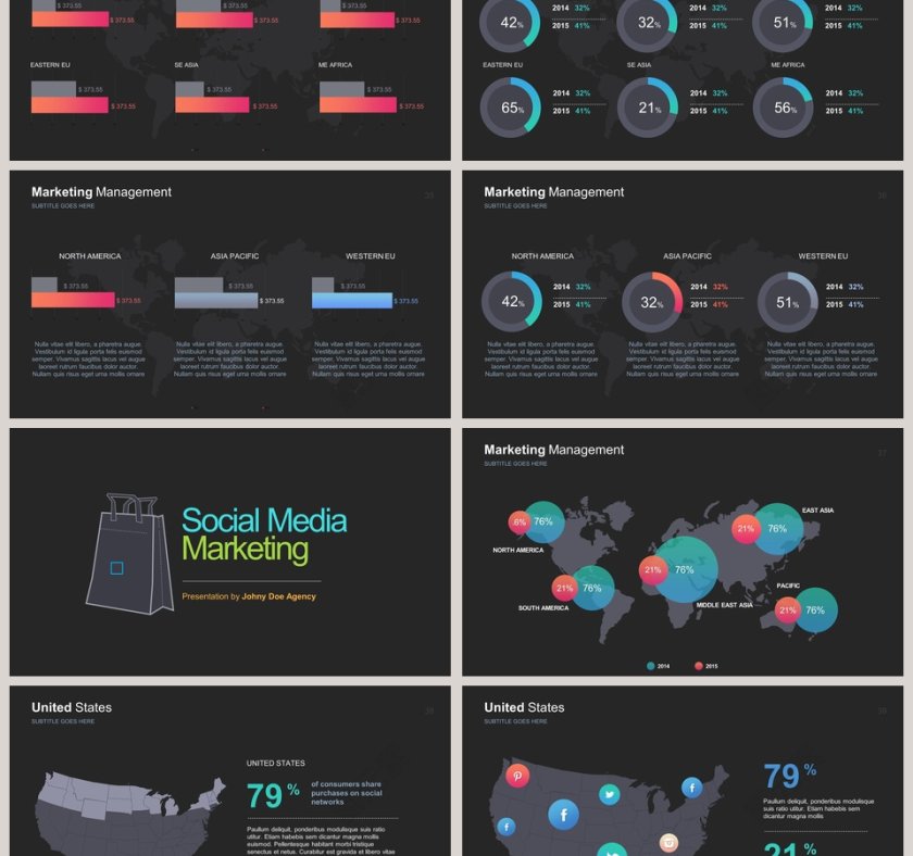 网上购物可视化图表集PPT模板第6张
