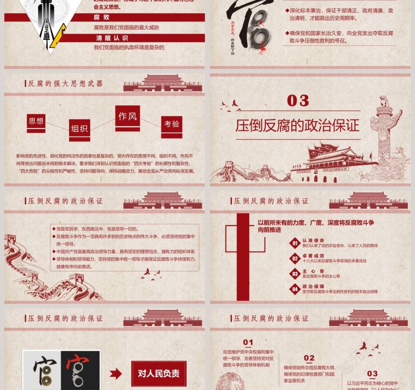 廉洁党风建设廉洁党风反腐党课教育PPT模板廉政廉洁ppt第3张