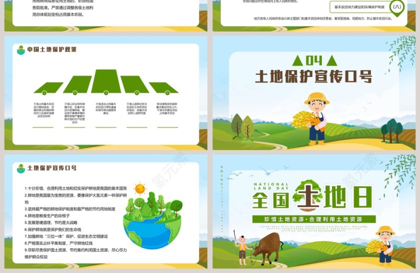 珍惜土地资源合理利用土地资源全国土地日PPT模板第4张