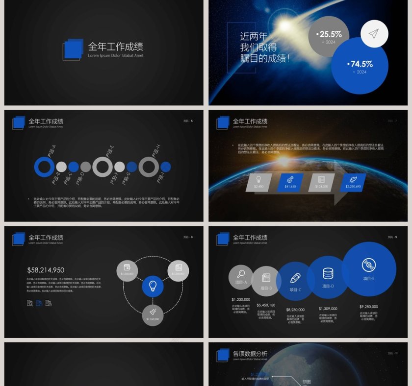 宇宙风年终工作总结公司员工总结PPT第2张