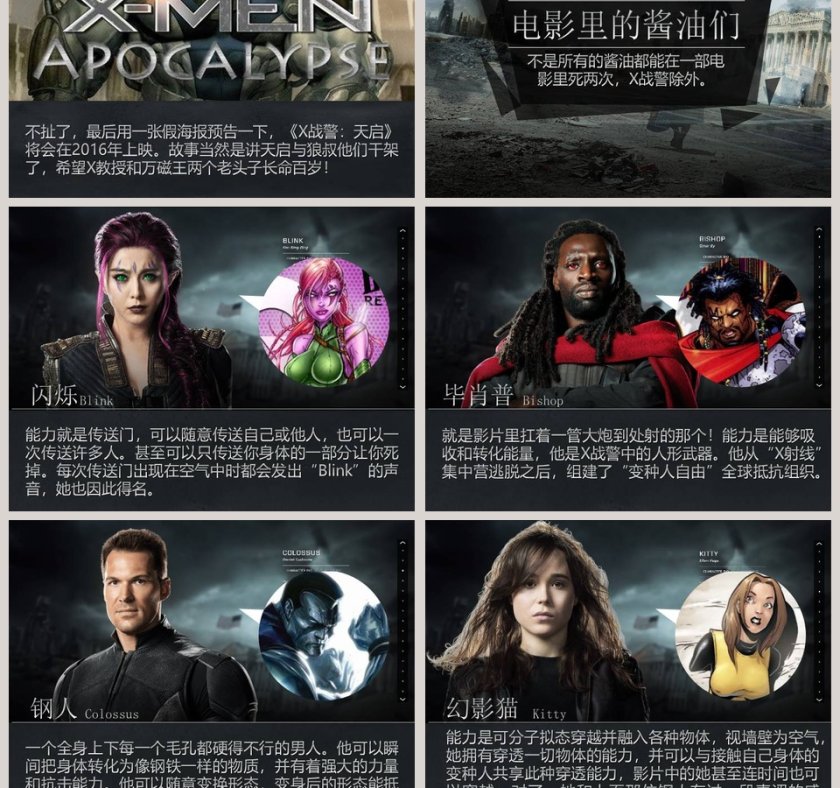 你可能不知道的X战警动作电影PPT模板第5张