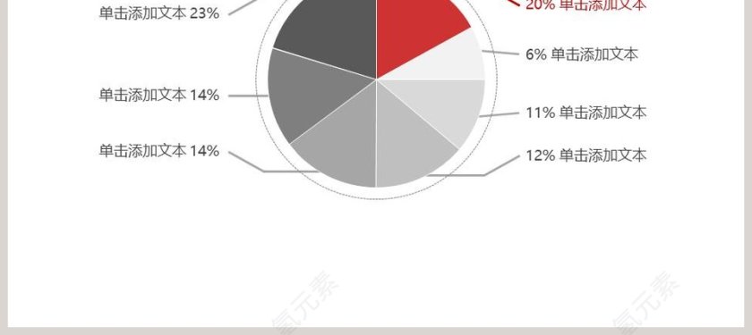 简洁饼状图模板ppt第2张