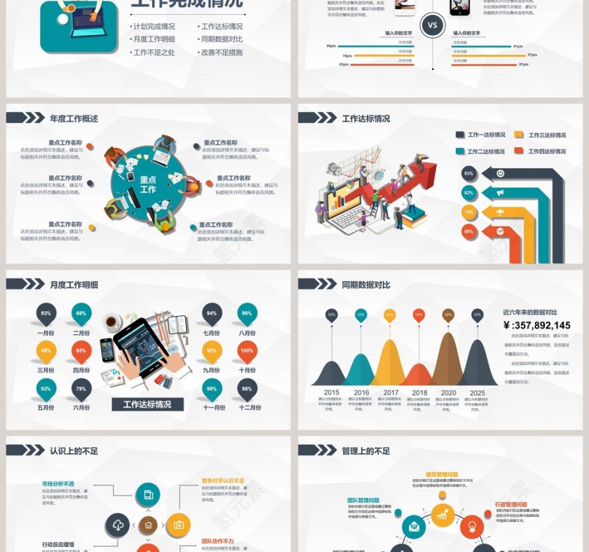 彩色简约大气20xx工作总结汇报PPT第3张