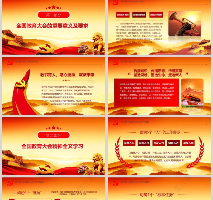 全国教育大会讲话精神PPT第2张