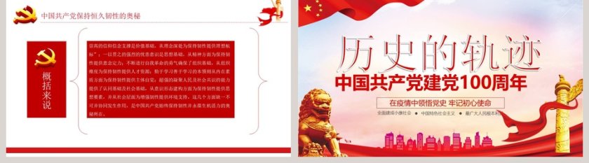 历史的轨迹中国共产党建党100周年PPT模板第5张