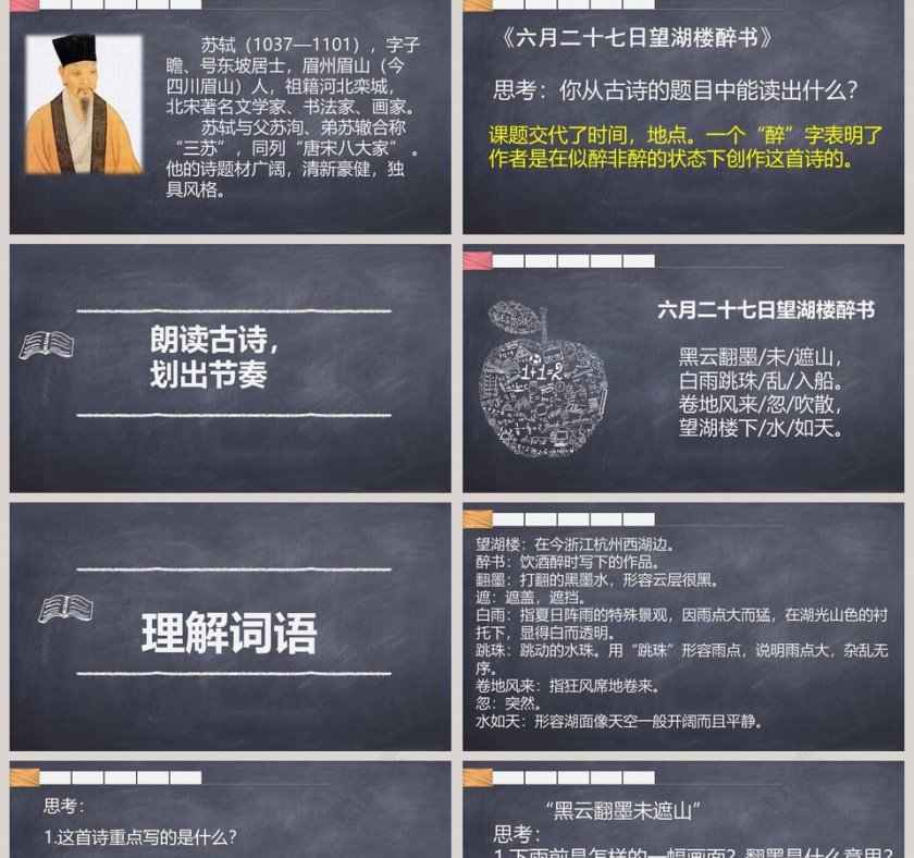 诗词解析六月二十七日望湖楼醉书语文课件PPT第2张