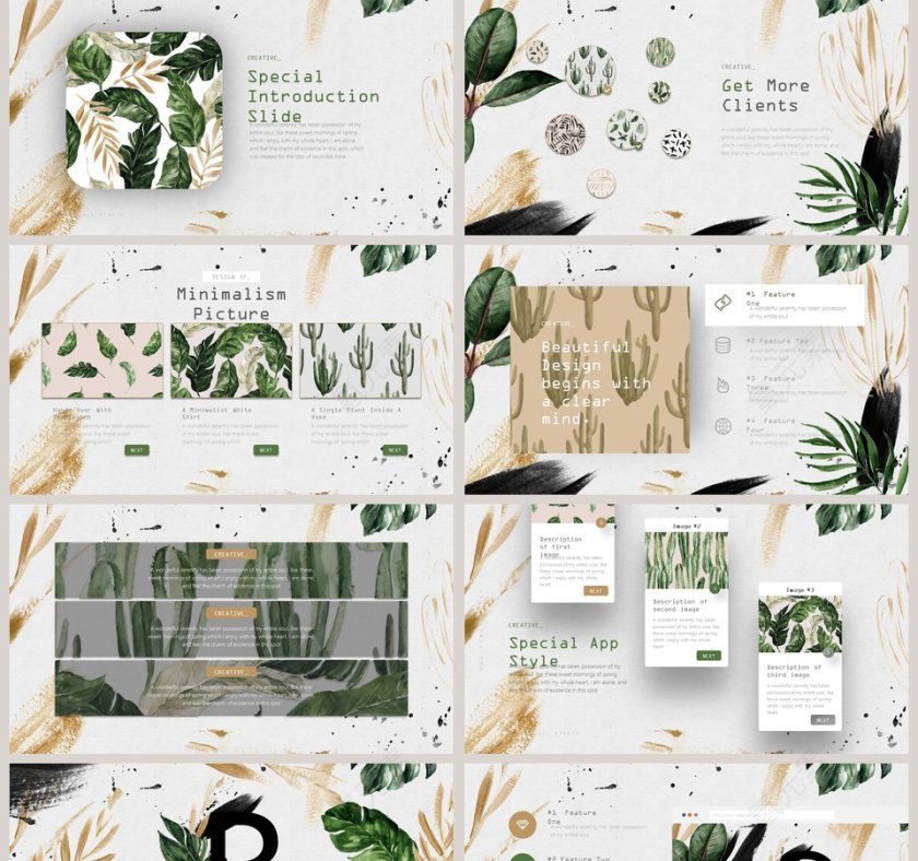 绿色植物通用工作总结PPT第2张