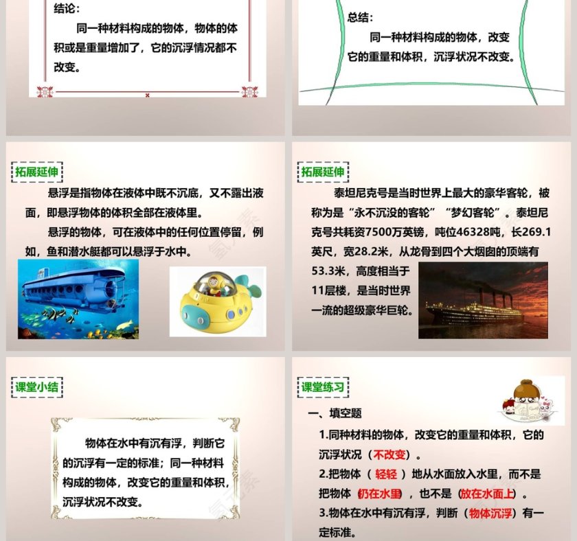 教科版   五年级下册-物体在水中是沉还是浮教学ppt课件第5张