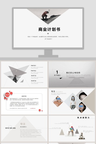精美欧美风商业计划书PPT